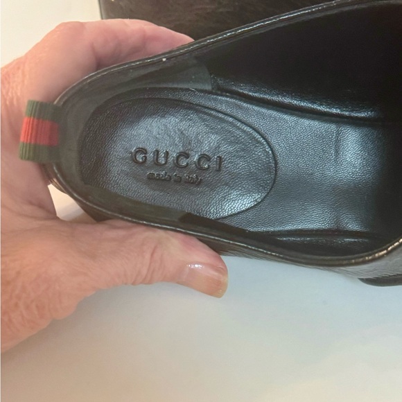 π€ GUCCI BLACK PATENT LEATHER LACE UP LOAFERS! - Picture 7 of 10